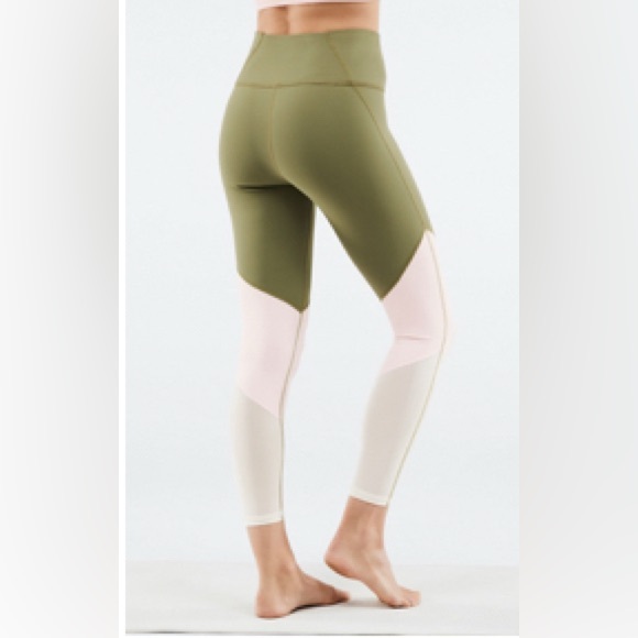 Fabletics Pants - Green, Pink, & White mesh Leggings